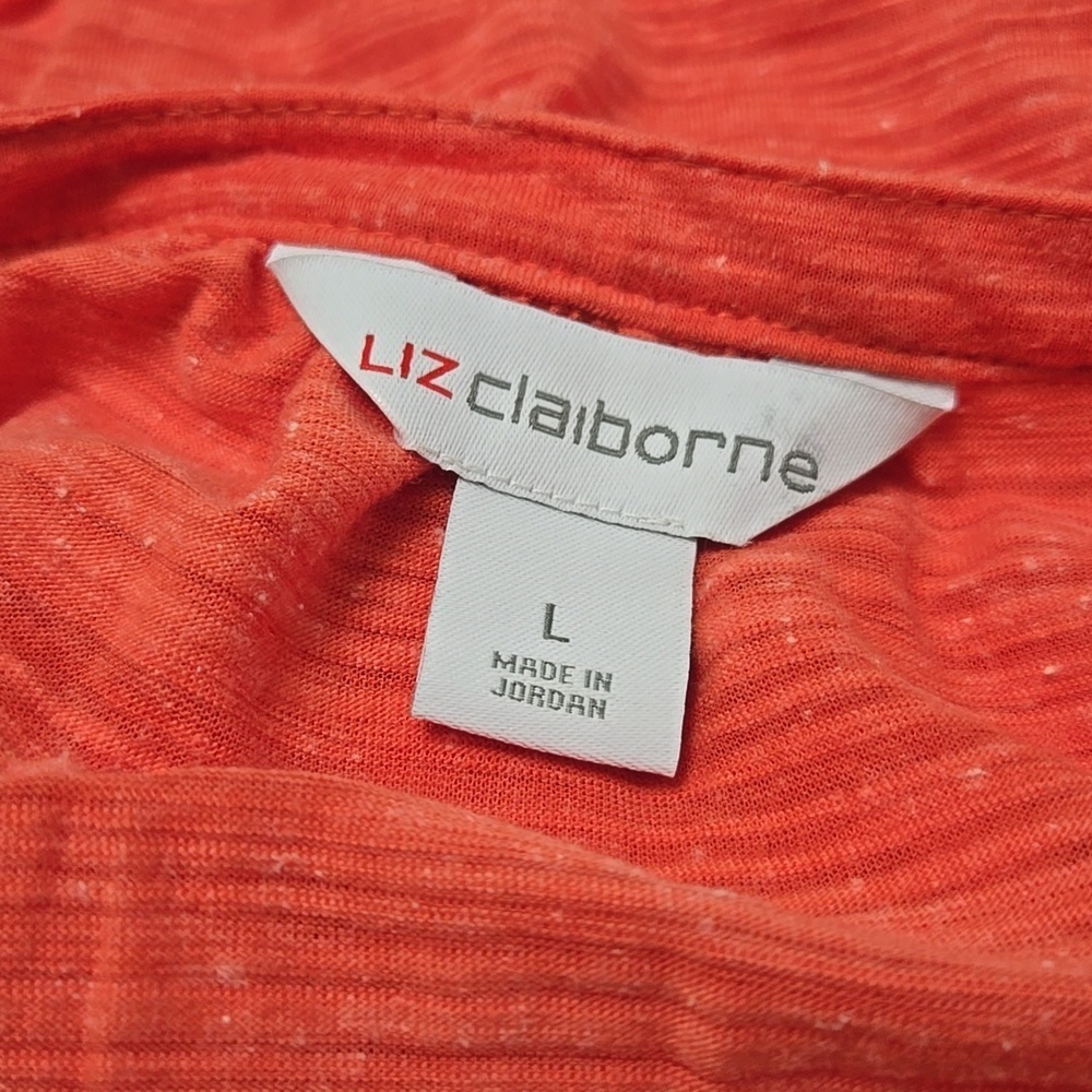 Liz Claiborne Women's Short Sleeve V Neck Top Size L - Picture 4 of 4